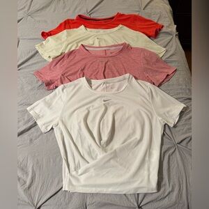 Nike Lot of 4 Dri-Fit Workout Twist Front Crop Tops Women’s Sz Small EUC